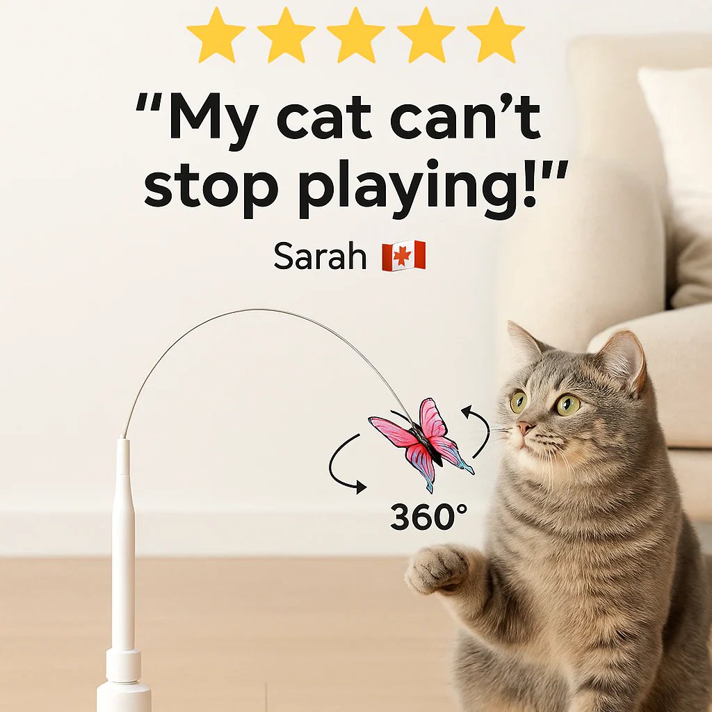 🐱 Smart Butterfly Cat Toy — Automatic Rotating Teaser to Keep Your Cat Active & Curious 🐾