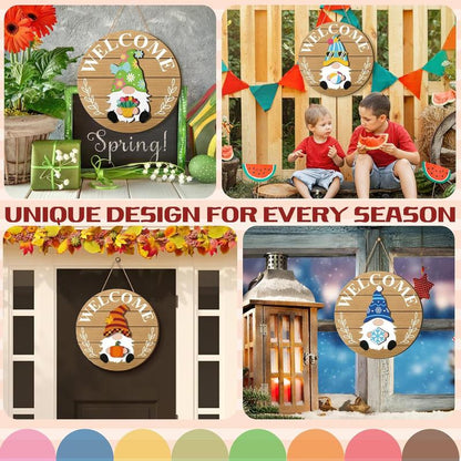 💫Interchangeable Wooden Gnome Decor Holiday Seasonal Gnome Decorations🚪