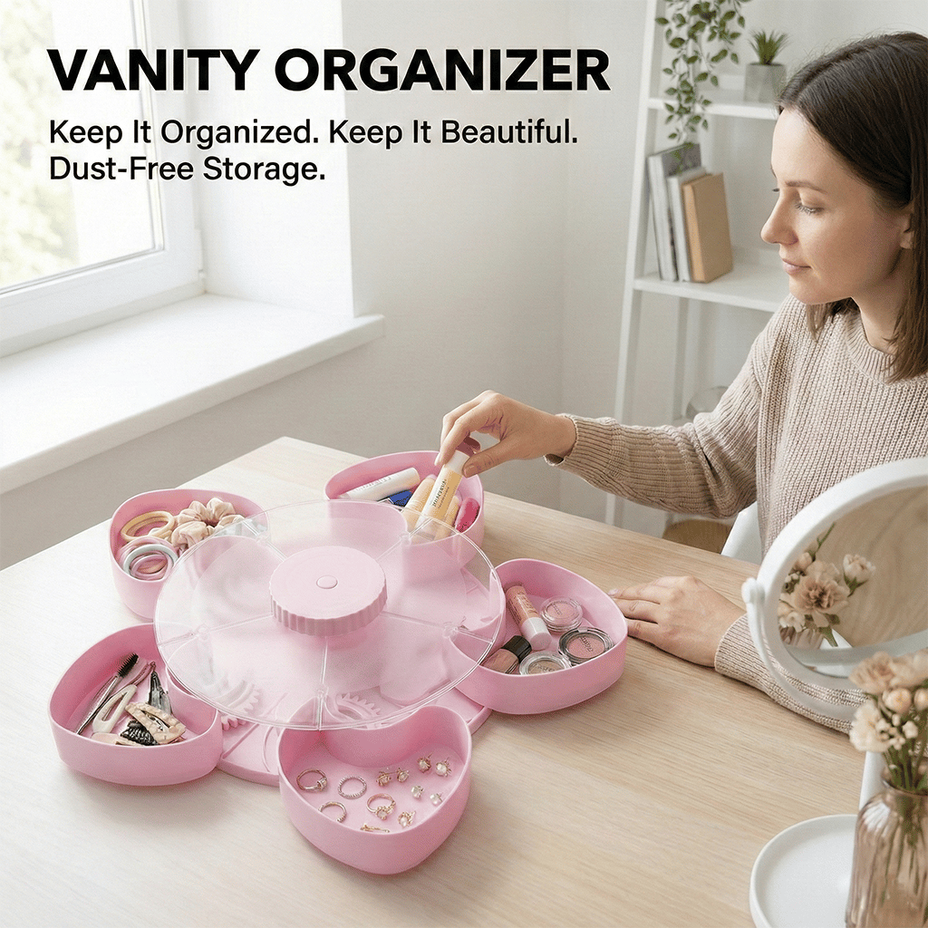 🍿✨Divided Spin & Snack Serving Tray – Rotating Lazy Susan Snack Tray with Compartments, Perfect for Fruit, Candy, Nuts & Party Snacks