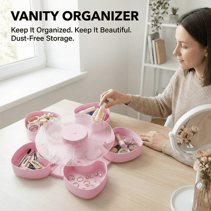 🍿✨Divided Spin & Snack Serving Tray – Rotating Lazy Susan Snack Tray with Compartments, Perfect for Fruit, Candy, Nuts & Party Snacks