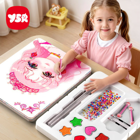 JSR Princess Diamond Painting & Foil Art Craft Kit for Girls – DIY Makeup & Play Paper Book Set, Fun & Sparkling Creative Craft Activity, Perfect Easter Gift for Kids👑✨
