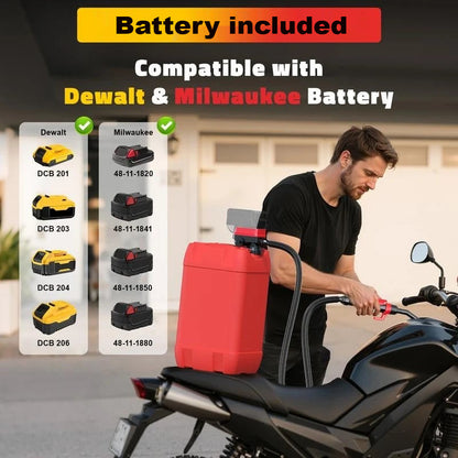 🔥LAST DAY 49% OFF-Portable Cordless Fuel Transfer Pump – Quick & Easy Fueling for Cars, Generators, Lawn Mowers | DeWalt 20V & Milwaukee 18V Compatible