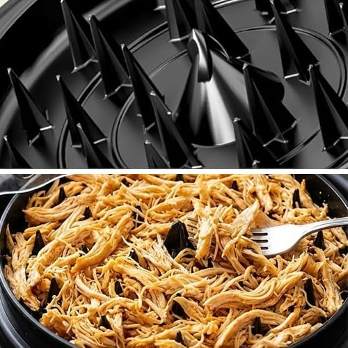 🍖 Rotating Chicken Shredder – 40% Faster, Even Shreds with Less Effort