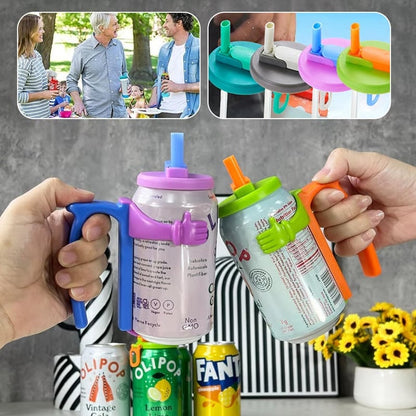 🥤🧊Soda Can Lid Holder with Handle — No Slips, No Cold Hands