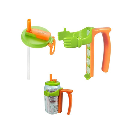 🥤🧊Soda Can Lid Holder with Handle — No Slips, No Cold Hands