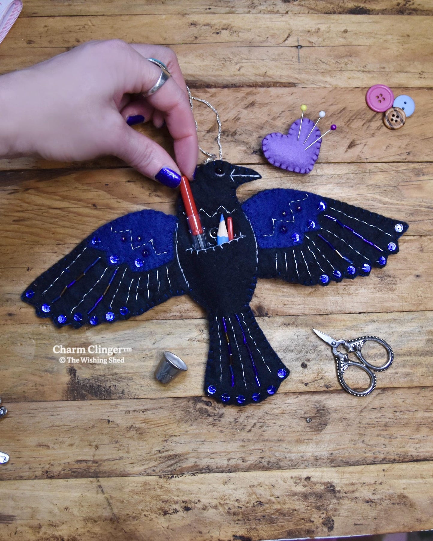 🔥Last Day 49% OFF - 🖤 “Raven’s Keepsake – Guardian of Stitches” 🪡✨| Includes all accessories