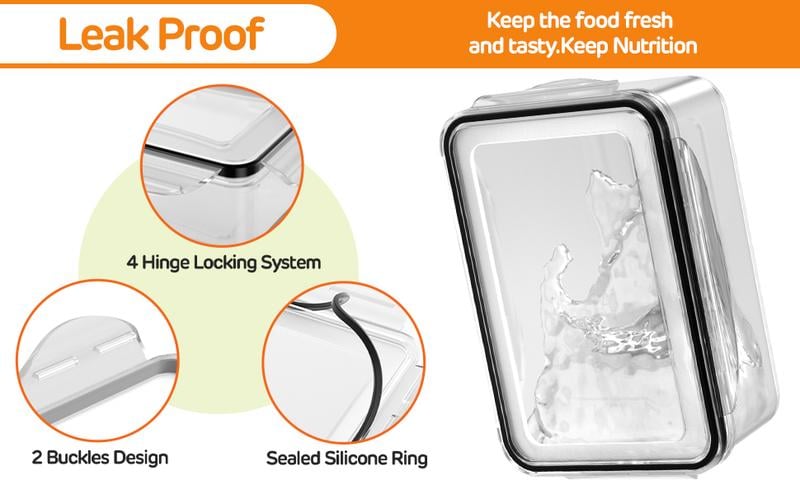 🔥Household transparent plastic food storage box-Including drain basket💧