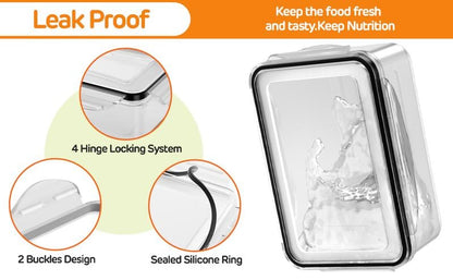 🔥Household transparent plastic food storage box-Including drain basket💧