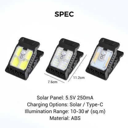 Outdoor Solar Clip Light with Motion Sensor