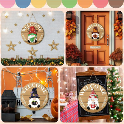 💫Interchangeable Wooden Gnome Decor Holiday Seasonal Gnome Decorations🚪